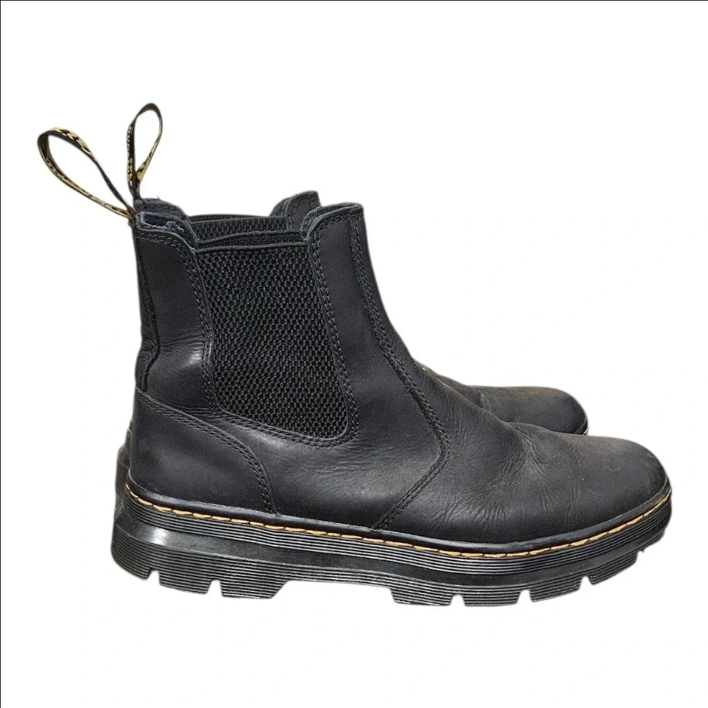 Dr. Martens Embury Black Leather Chelsea Boots Mens 9 Womens 10 AW004 Casual